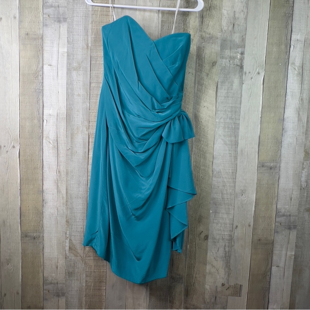 Vintage Silk Studio Size 10 Sleeveless 100% Silk Sweetheart Cinched Waist Dress